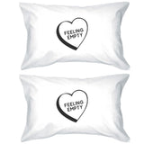 Feeling Empty Heart Cotton Decorative Pillow Case Simple Typography
