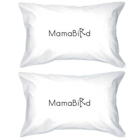 MamaBird White Cute Graphic Pillow Case Gift Ideas For New Moms