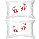Bloody Handprints White Pillowcases