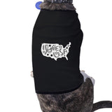 I Love USA Map Unique Design Pets Graphic Tee Shirt For 4th Of July