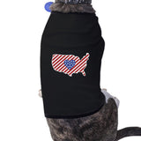 USA Map American Flag Pet Shirt For Small Dogs 4th Of July Gifts