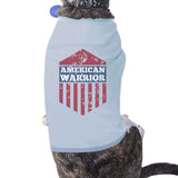 American Warrior Sky Blue 4th Of July Small Pets Tee Shirt Cotton