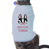 Boston Terror Terrier Pets Sky Blue Shirt