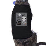 Trick-Or-Treat Skeleton Black Cat Pets Black Shirt