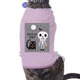 Trick-Or-Treat Skeleton Black Cat Pets Pink Shirt