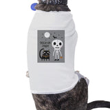 Trick-Or-Treat Skeleton Black Cat Pets White Shirt