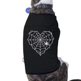 Heart Spider Web Pets Black Shirt