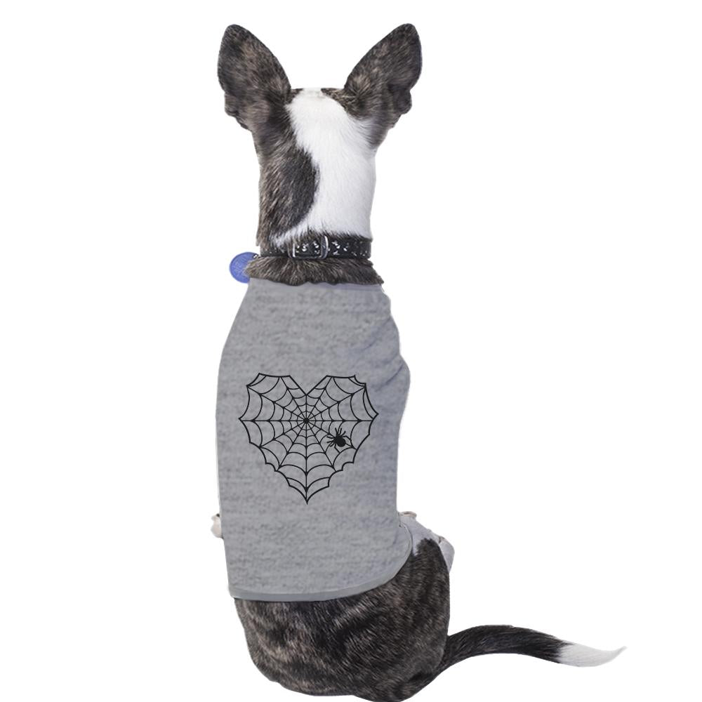 Heart Spider Web Pets Grey Shirt