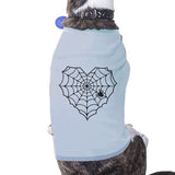 Heart Spider Web Pets Sky Blue Shirt