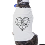 Heart Spider Web Pets White Shirt