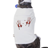 Bloody Handprints Pets White Shirt