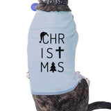 Christmas Letters Pets Sky Blue Shirt