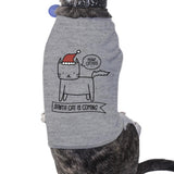 Meowy Catmas Santa Cat Is Coming Pets Grey Shirt