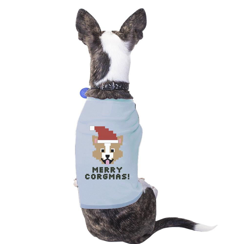 Merry Corgmas Corgi Pets Sky Blue Shirt