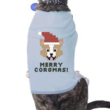 Merry Corgmas Corgi Pets Sky Blue Shirt