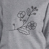 Flower Unisex Sweatshirts Flower Printed Round Neck Pullover Fleece