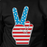 Peace Sign American Flag Sweatshirt Pullover Fleece Unisex Grey