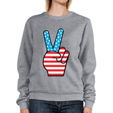 Peace Sign American Flag Unique Design Sweatshirt For 4th Of July
