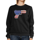 Pistol Shape American Flag Unisex Sweatshirt For Independence Day