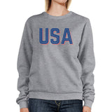 USA With Stars Unisex Gray Cute Independence Day Sweatshirt Idea