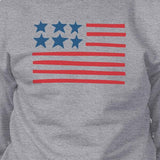USA Flag Cute American Flag Design Sweatshirt Unisex Grey Fleece