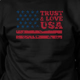 Trust & Love USA Unisex Black Sweatshirt Crewneck Pullover Fleece