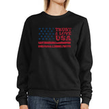 Trust & Love USA Unisex Black Sweatshirt Crewneck Pullover Fleece
