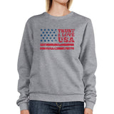 Trust & Love USA Unisex Grey Sweatshirt Crewneck Pullover Fleece