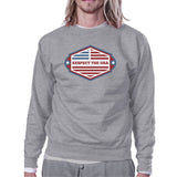 Respect The USA Unisex Gray Sweatshirt Crewneck Pullover Fleece