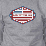 Respect The USA Unisex Gray Sweatshirt Crewneck Pullover Fleece