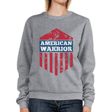 American Warrior Unisex Graphic Sweatshirt Gray Crewneck Pullover