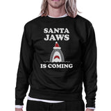Santa Jaws Is Coming Black Sweatshirt