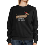 Dachshund Through The Snow Black Sweatshirt
