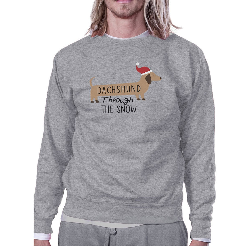 Dachshund Through The Snow Grey Sweatshirt