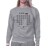 Pixel Game Santa And Rudolph Grey Sweatshirt