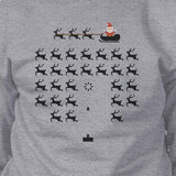 Pixel Game Santa And Rudolph Grey Sweatshirt