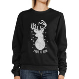 Make It Rein Vintage Reindeer Black Sweatshirt