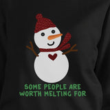 Some People Are Worth Melting For Snowman Black Sweatshirt