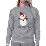 Some People Are Worth Melting For Snowman Grey Sweatshirt