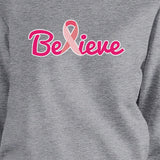 Believe Breast Cancer Awareness Grey SweatShirt