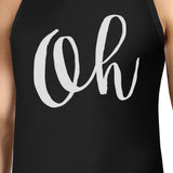Oh Mens Typography Calligraphy Funny Sleeveless Black Tank Top