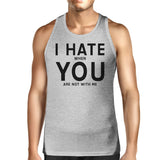 I Hate You Mens Cotton Tank Top Funny Graphic Tanks Cute Typography