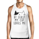 My Cat Loves Me Men's Sleeveless Tank Top Unique Cat Graphic