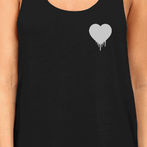 Melting Heart Women TankTop Heart Printed Chest Size Graphic  Tank