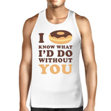 I Doughnut Know Mens White Summer Tanks Unique Design Tanks