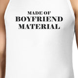 Boyfriend Material Men's White Cotton Tank Top Funny Design Tanks