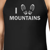 I Heart Mountains Men's Black Cotton Tanks For Mountain Lovers