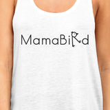 MamaBird Women's White Sleeveless Tank Top Simple Letter Printed