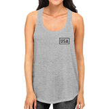 Mini USA Simple Graphic Racerback Tank Top For Women Fourth Of July