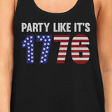 Party Like It's 1776 Funny Independence Day Black Tanks For Women